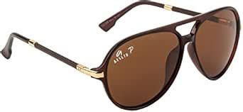 Buy AISLIN® Polarized Aviator Unisex Sunglasses - (Brown Lens | Brown ...