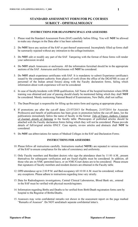 10 OPHTHALMOLOGY V_2020 REVISED STANDARD ASSESSMENT FORM FOR PG COURSES ...