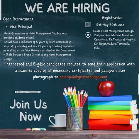 Gesto Hotel Management College Invites Application for Executive Position