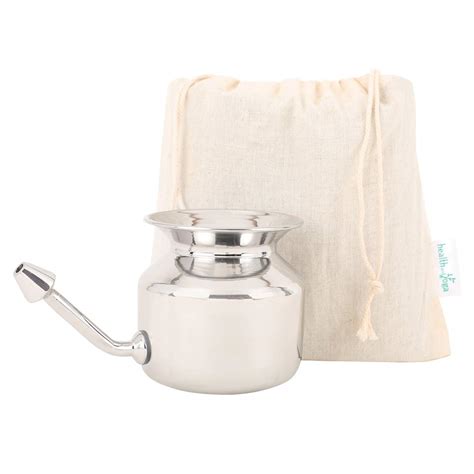 Buy HealthAndYoga Superior Stainless Steel Neti Pot + Pure Neti Salt 25 ...