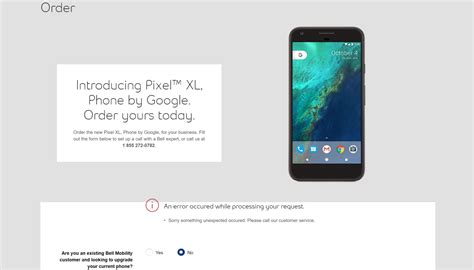 Google Pixel e Pixel XL compaiono per errore sul sito di Bell Canada