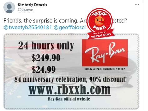 Fact Check: Graphics Showing Anniversary Sale For Ray-Ban Is Fake; Don ...