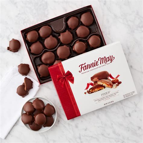 Fannie May Pixies Milk Chocolate Covered Caramel with Pecans Gift Box ...