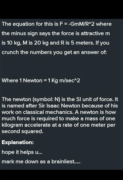 Calculate the gravitational force between two objects of mass 25 kg and ...