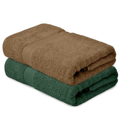 haus & kinder 100% Cotton Bath Towel Set of 2, 500 GSM Ultra Absorbent ...