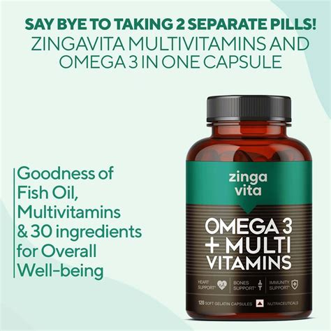 Buy ZINGAVITA MULTIVITAMIN + OMEGA 3 FISH OIL FOR MEN & WOMEN 120 ...