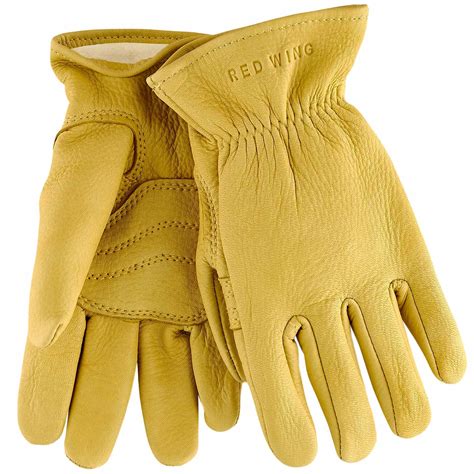 Red Wing Buckskin Leather Lined Gloves - Yellow - 95237