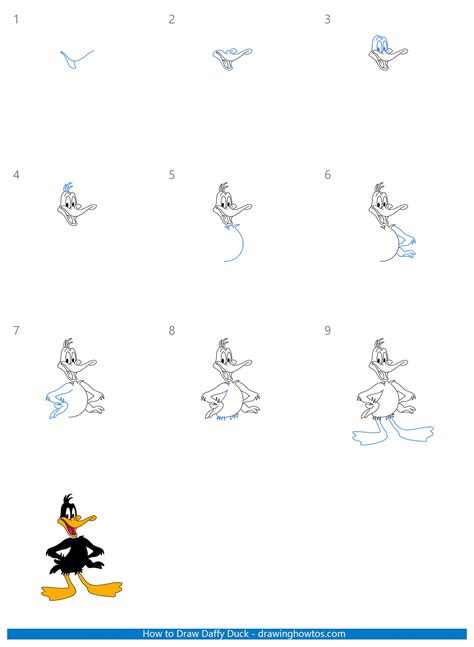 How To Draw Daffy Duck Face Step By Step
