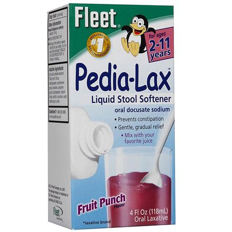Fleet Pedia-Lax Liquid Stool Softener - 4 oz, Pack of 2