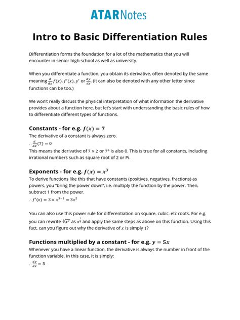 Image result for Differentiation Tutorial