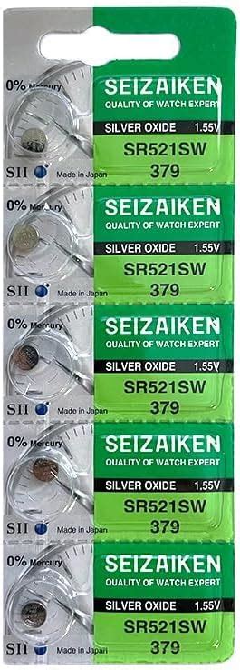 Seizaiken Wrist Watch Batteries SR521SW 379 1.55V Silver Oxide ...