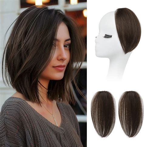 Amazon.com : Black Invisible Human Hair Toppers For Women Seamless Clip ...