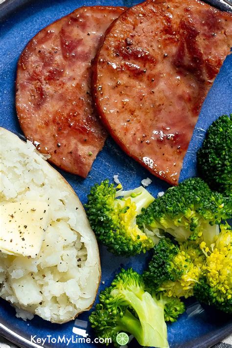 BEST Ham Steak Recipe with Brown Sugar Glaze {VIDEO} - Key To My Lime