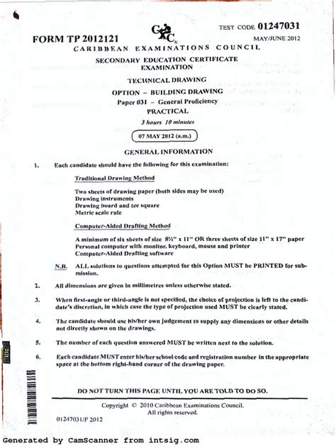 Image result for CSEC Technical Drawing Paper 1