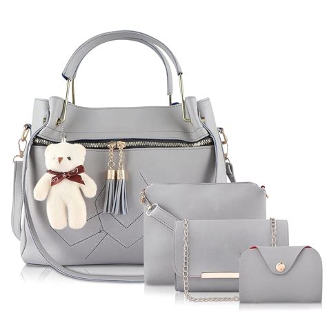 Fargo Handbag For Women And Girls Combo Set Of 4 (Grey2_ChainTeddy_FGO ...