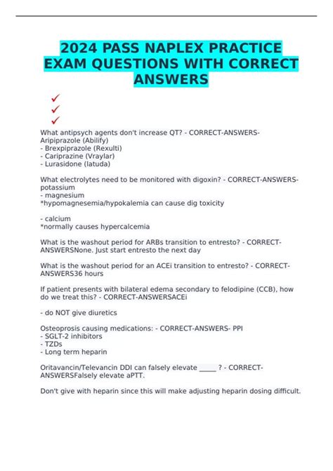 2024 PASS NAPLEX PRACTICE EXAM QUESTIONS WITH CORRECT ANSWERS - NAPLEX ...