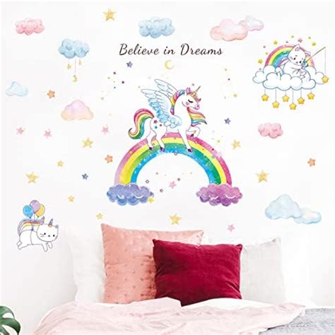 JAAMSO ROYALS Creative Unicorn Rainbow stickers for walls of home, wall ...