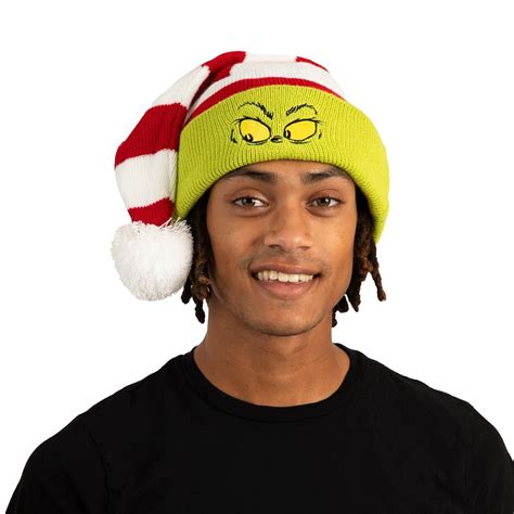 Dr. Seuss The Grinch Striped Santa Hat - Entertainment Earth
