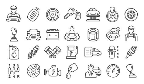 Automotive icon set vector isolated on white background. Car service icon set 34944327 Vector ...