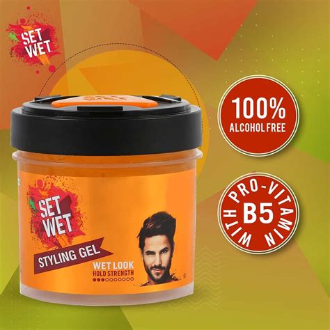 Buy SET WET HAIR GEL FOR MEN WET LOOK LIGHT HOLD NO ALCOHOL NO SULPHATE ...