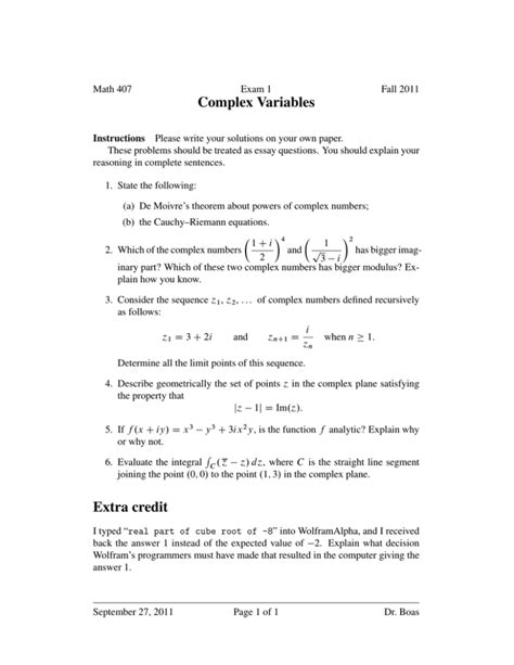 Image result for Complex Variables Exercise