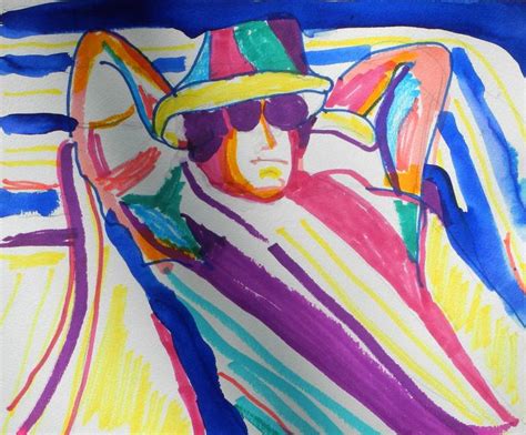 Sunbathing Drawing by Jill Nassau Rosenberg | Saatchi Art