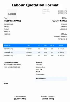 Quotation Templates in Word, Excel, PDF - FREE Quote Templates