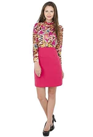 Buy COLOR FUEL Maroon Georgette Knee-Long Pencil Dress at Amazon.in