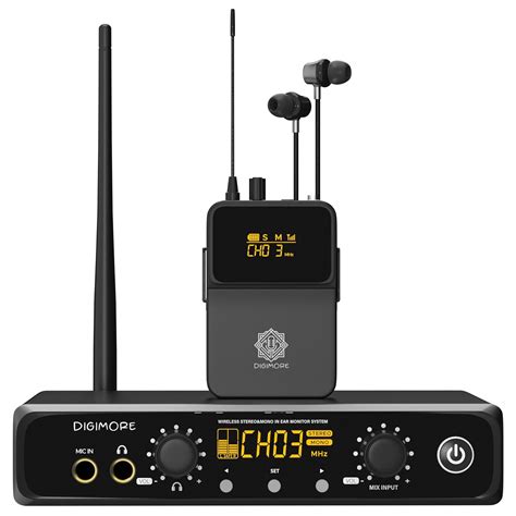 DIGIMORE UHF Wireless in-Ear Monitor System with Earphones | 328 Ft Ra ...