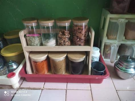 Glass Spice Jars With Wooden Storage Rack Online - Premium Spice Jar ...