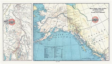 Map of Alaska, Yukon Territory and British Columbia Showing Connections of the White Pass and ...
