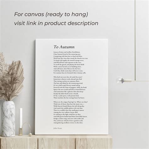 To Autumn by John Keats Poem Print Poetry Print Gift | Etsy