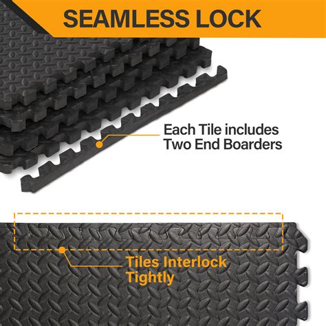 24/48/72/96 Tiles Puzzle Exercise Mat Interlocking 3/4''Thick Foam ...