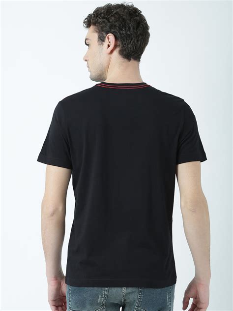 Huetrap Mens Printed Black Short Sleeve Round Neck Fairtrade T-Shirt ...