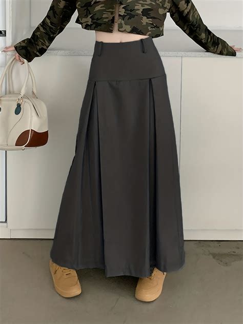 High Waist Pleated Skirt, Casual Skirt For Spring & Summer, Women's ...