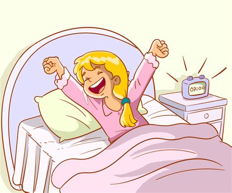 Little Girl Waking Up Cartoon