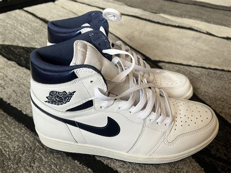 Size 10 - Air Jordan 1 Retro OG High Metallic Navy for sale online ...