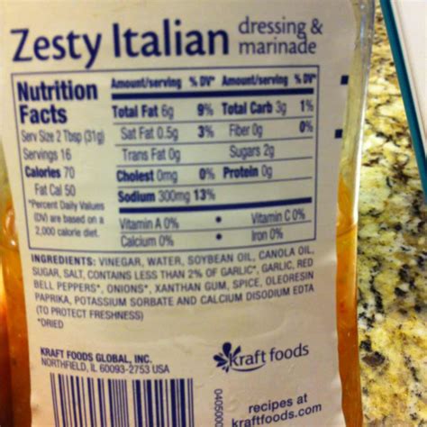Kraft Italian Salad Dressing Nutrition Facts | Besto Blog