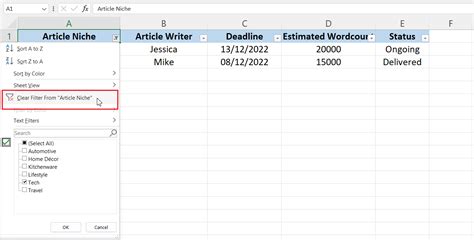 Image result for Excel Remove Filter From One Column