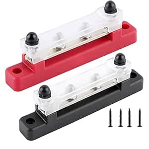 NEE Bus Bar M6 *4 Single-Row Nylon Base BusBar Block with Cover Ground ...