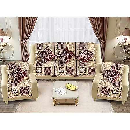 Dazzling DECOR Velvet Sofa Cover with Cushion Covers Set of 5 Seater ...