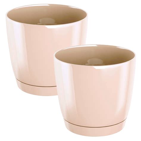 2 Pot plastique Coubi Round P Capri 18 x 18 x 16,5 cm | Leroy Merlin