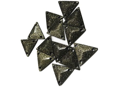 Golden Black Triangular Black Zari Plastic Stone (18x18x18 mm)