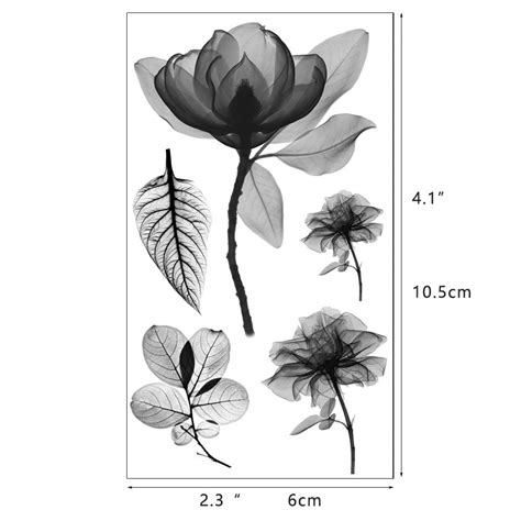Buy 20 Sheets Small X-ray Flower Temporary Tattoo, Hands Face Tattoo ...