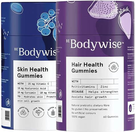 Be Bodywise Hair & Skin Nourish Kit | 120 Gummies | With Biotin ...