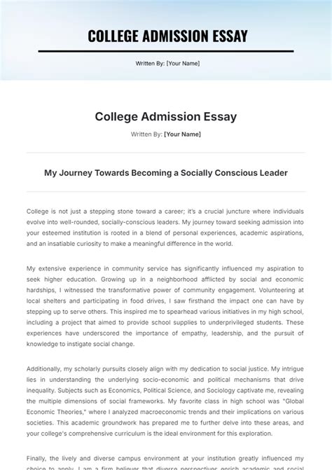 College Essay Format Template