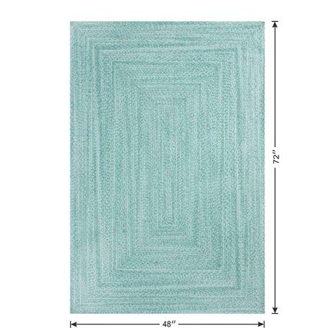 Mint Braided Chenille Accent Rug, 4x6