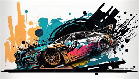 Premium Photo | Race car concept in graffiti art