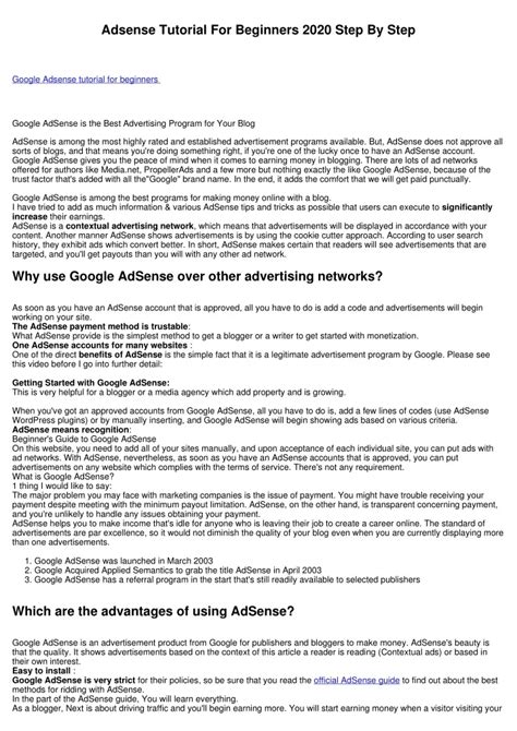 AdSense Tutorial 的图像结果