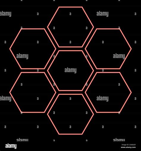 Neon hexagonal technology concept hexagon six items bee sota geometry ...